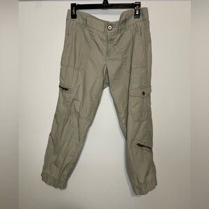 J. Crew city fit beige cargo pants with zippers size 6